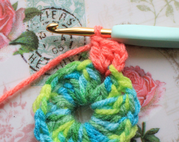 鎖編み3目と長編み