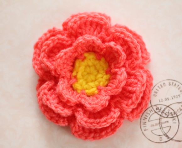 立体の花の編み方